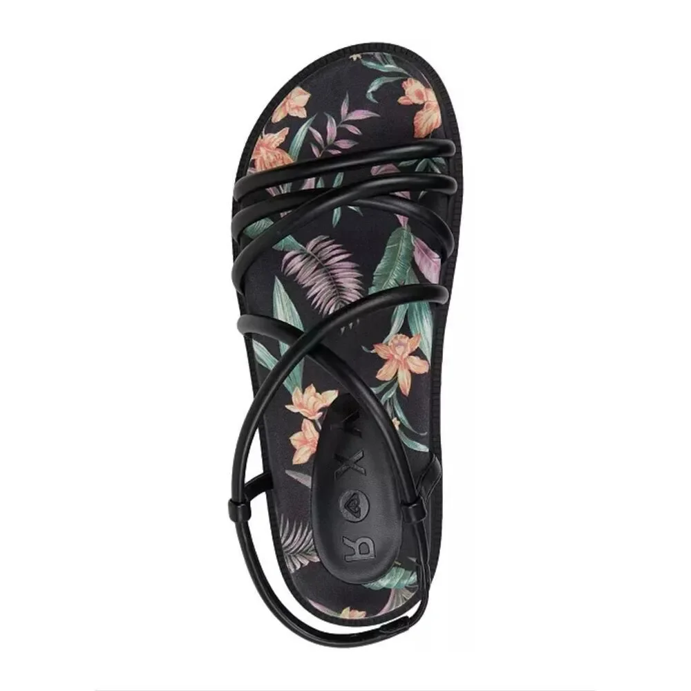 Roxy Island Floral 1” Brooke Strappy Slip-On Round Toe Sandals